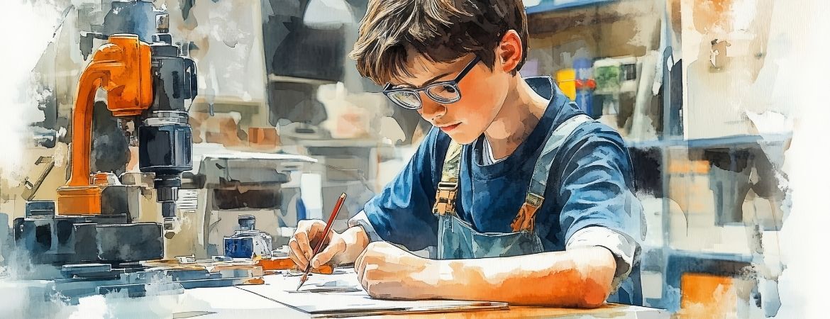 Maker çocuk proje yapıyor.